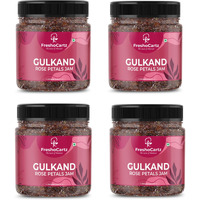 FreshoCartz Himalyan Gulkand | Rose Petal Jam | 100% Sun-Cooked Pure No Artificial Flavours | Digestive & Healthy Rose Gulkand - Jar Pack (400g (Pack of 4))