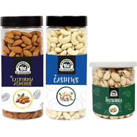 WONDERLAND FOODS Premium Dry Fruits Combo Pack of (500g Almonds + 500g Cashews +200g Pistachios, 1.2 Kg)