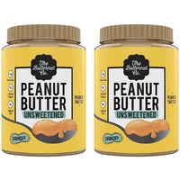 The Butternut Co. Natural Peanut Butter (Crunchy) 1kg, PACK OF 2, Unsweetened, 32g Protein, No Added Sugar, 100% Peanuts, No Salt, High Protein Peanut Butter, Vegan