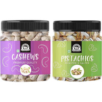 WONDERLAND FOODS (DEVICE) 400G Dry Fruits Combo Pack Of Premium Cashews 200G And Pistachio 200G In Food Grade Reusable Jars