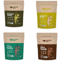 Nourish You Healthy Seeds Combo 1kg | Jumbo Pumpkin, Jumbo Sunflower, Flax Seeds, Chia Seeds (250g Each Pack) | Seeds for Eating | Immunity Booster Diet | Protein and Rich in Fibre