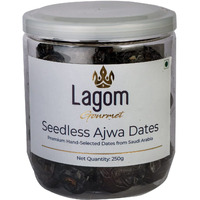 Lagom Gourmet Seedless Ajwa Dates 250G|Saudi Arabia Dates|All Natural|No Preservatives|No Added Sugar|Gluten Free|Vegan|Plant Based|Non Gmo|Dates Dry Fruits|Khajur|Khajoor|Khejur