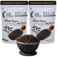 GOURMET HEALTH IMPRESSIONS Superior Grade Wayanad Region Tellycherry Bold Whole Black Pepper (Kali Mirch) (Pack Of 2 X 100G)|Net Weight 200G|Aromatic,Freshly Packed,Non-Gmo|100% Machine Sortex-600 Gl