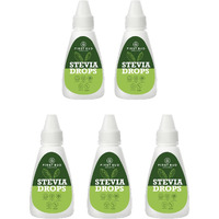 First Bud Organics Pure Stevia Drops - 20ml x 5 | Zero Calorie, Natural Sweetener, Non-GMO & Sugar-Free Stevia Drops | Sugar Substitute For 400 Serving, Low Glycemic index & Promote Oral Health