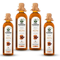 Two Farmers Organics Natural Kacchi Ghani Yellow Mustard Oil Cold-Pressed and Extra Virgin Peeli Sarso Oil Wood Pressed Yellow Mustard Oil for Cooking (4 Ltr Pack)