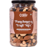 Cravez Premium Panchmeva Trail Mix 500 Gram | Mixed Nuts Healthy Snacks | Mixed Dry Fruits and Nuts | Hazelnuts,Almonds Cashews,Green & Black Raisins, Dates