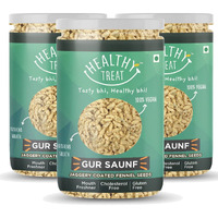 Healthy Treat Gur Saunf 600G|Jaggery Coated Saunf|Gud Saunf|Digestive, After-Meal|Mouth Freshener Gur Saunf|Perfect For Snacking Anytime|( Pack Of 3 - 200Gm Each )