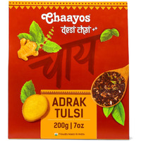 Chaayos Adrak Tulsi Tea - Premium Chai Patti for Stronger Immunity - 1kg (500 Cups) | Flavoured Tea | Black Tea | Ginger and Basil Masala Tea | Assam Tea | Chai Masala