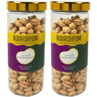 Nourishyum Premium California Pistachios 1kg (500g x 2) With Reusable Jar | Roasted & Salted Pista | 100% Natural Crunch Pista | Nuts & Dry Fruits | Healthy Snacks | Dry Fruit Gift Pack