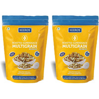Keeros Multigrain Healthy & Diabetic Friendly Roasted Snacks | Low GI, Crispy, Tasty & Lightly Salted Mix of Pearl Millets & 5 supergrains | Diet Namkeen & Snacks for Weight Loss | Pack of 2x400g