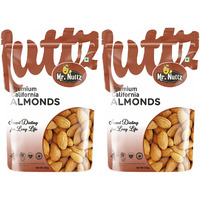Mr.Nuttz 100% Natural Premium California Raw Almonds 1kg (Pack Of 2-500g Each Pouch) | Premium Badam Giri | High in Fiber & Boost Immunity | Real Nuts | Gluten Free