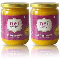 NeiNative A2 Ghee Bilona Method Ghee- A2 Cow Desi Ghee - A2 Cow Ghee Pure Cultured Desi Cow Ghee- Pure Ghee-Glass Bottle Bilona Ghee - Better Digestion and Immunity (500 ML (Pack of 2))