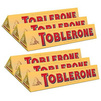 Toblerone Milk Chocolate with Honey and Almond Nougat Pack of 6, x 100 g