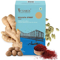 Teabox Kolkata Street Chai | Reminiscent Of The City Of Joy | Rich & Delectable, Blended With Saffron, Cardamom, Nutmeg & Ginger Exquisite Aromas Of Saffron, 250 Grams, Granules