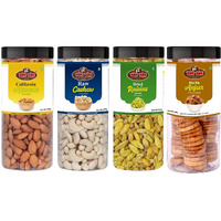 YUM YUM Premium Dry Fruits Combo Pack of 4 | California Almonds 250g, Cashew 250g,Raisins 250g,Anjeer Figs 250g| Total 1Kg | Healthy Dry Fruits Snacks |kaju, Badam, Raisins, Anjeer Combo