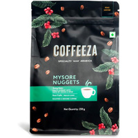 COFFEEZA Mysore Nuggets Ground Coffee | Fine Grind (Espresso & Moka Pots) | Premium Grade, Dark Roasted Ground Coffee - 250Gm, Packet
