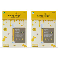 Honey Twigs Vanilla Honey | 100% Pure & Natural Honey, 480gms (60 Sachets - 240g x 2 Packs) | Perfect for Soothing and Calming the Body