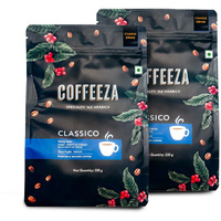 COFFEEZA Classico Ground Coffee | Coarse Grind (French Press) | 100% Arabica Premium Grade, Medium Roasted Ground Coffee Pack Of 2X 250Gm Packet