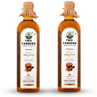 Two Farmers Organics Natural Kacchi Ghani Yellow Mustard Oil Cold-Pressed and Extra Virgin Peeli Sarso Oil Wood Pressed Yellow Mustard Oil for Cooking (2 Ltr Pack)