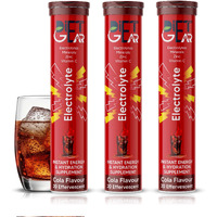 DIET GEAR Energy Drink Electrolytes 60 Effervescent Tablets (15 litre) Zero Sugar, Zero Caffeine| 7 Essential Electrolyte Salts (Na, K, Mg, Ca, Cl, Zn) + Vitamin C | Cola Flavor