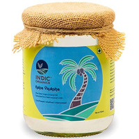 Indic Organics Raw Extra Virgin Coconut Oil Extracted From Kerala CoconutS Fresh Milk | Cold Centrifuge Process, Unrefined & Unprocessed |For Dietary, Hair & Skin Care And Oil Pulling , Glass Bottle
