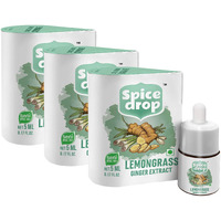 Spice Drop Lemongrass Ginger Natural Extract | for Tea, Soups, Shakes and Beverages | 5 ml ( Pack of 3 x 180 Drops)