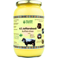 Village Company A2 Buffalo Desi Ghee 1000ML | Ghee Vedic Bilona Method | Organic Pure Natural | Two Way Curd Churned - Best Farm Fresh Grass Fed Cattle Milk | India Lab Certified | Glass Jar One Litre