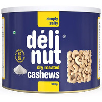 Delinut Dry Roasted Cashews | Plain and Flavoured Cashews (Salted, 900 gm)