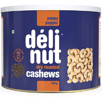 Delinut Dry Roasted Cashews | Plain and Flavoured Cashews (Pepper, 900 gm)