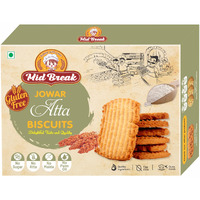 Mid Break Jowar Atta Biscuits - 200gm (Pack Of 1) | Millets Cookies | Gluten Free | Maida and Egg Free Biscuits Snack With No Added Sugar & Palm Oil | Oven Fresh Biscuits | High In Fiber, Protein & Wholesome Nutrition