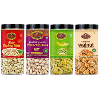 YUM YUM Premium Dry Fruits Combo Pack of 4 | Cashew 500g, Pistachios 500g, Raisins 500g,Walnut Kernels 350g| Total 1850g | Healthy Dry Fruits Snacks | Kaju,Pista, Kismis,Akhrot Giri Combo