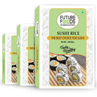 Future Foods Premium Japanese Sushi Rice | Short Grain | Healthy & Rich in Iodine | Sugar Free & Gluten Free | Cholesterol & Fat Free | Supports Digestion | Helps Boost Immune System | 450g(Pack of 3)