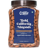 Cravez California Almonds - 250gm | Badam | High In Vitamins | High in Fiber & Boost Immunity | Whole Natural Badam | Real Nuts | Gluten Free| Hygienically Packed | Healthy Snacks for Adults & Kids