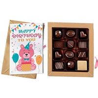 Redbakers.in Happy Birthday Chocolate Gift Box & Greeting Card Combo Gift Pack (Tikteddy) - 250 Gm