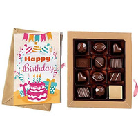 Redbakers.in Happy Birthday Chocolate Gift Box & Greeting Card Combo Gift Pack (Tikpimpom) - 250 Gram