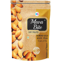 MevaBite Almonds Gold (JUMBO SIZE) Badam | 100% Natural Premium Raw Bold Size Almonds Pack Dried, Nutritious & Delicious Badam, Rich in Vitamin E & Manganese, Dry Fruit (Bold Size, 200 Grams)