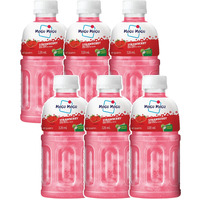 Mogu Mogu Strawberry Juice with 25% NATA De Coco | Energy Booster Drink | Full of Fruit Fibres | No Added Preservatives and Colours -320ml (Pack of 6)