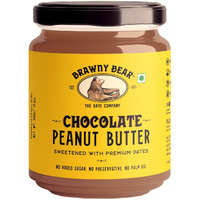Brawny Bear Peanut Butter Chocolate Flavour, 100% Natural Sweetened with Dates, Healthy Nut Butter with No Added Sugar & Preservatives, Vegan, High in Protein Spread  200 gm