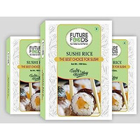 Future Foods Premium Japanese Sushi Rice|Short Grain|Healthy & Rich In Iodine|Sugar Free & Gluten Free|Cholesterol & Fat Free|Supports Digestion|Helps Boost Immune System|900 Gram (Pack Of 3)