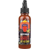 HOTCHAA Bhut Hot Ketchup 170g - New Launch: with Bhut Jalokia, Smoky, Bold, Tangy, All in 1, Flavourful, Small Batch Production using Premium Ingredients, NO MSG, Vegan, No Oil