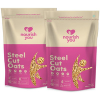 Nourish You Steel Cut Oats | Gluten Free Oats | High in Iron & Fibre | Healthy Protein Breakfast Oatmeal | Diet food for Weight Management | 1 KG