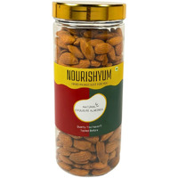 Nourishyum Jumbo Premium California Almonds 500g With Reusable Jar | Badaam | 100% Natural Crunchy Badam Giri | Nuts & Dry Fruits | Healthy Snacks | Dry Fruit Gift Pack
