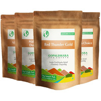 GOPALDHARA Royal Collection Of Darjeeling Sample Pouches (Pack Of 4 Teas - 10 Grams Each) - Special Ftgfop1 Teas From Rohini Tea Estate Highest Elevation (7000Ft.) - Chai Tea, Loose Leaves