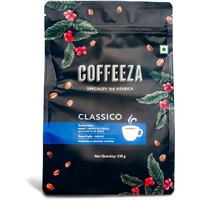 COFFEEZA Classico Whole Beans Packet | 100% Arabica Speciality Grade With Medium Roast Whole Bean Coffee - 250 Gram