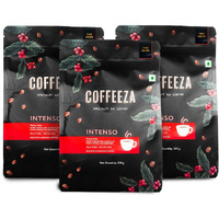 COFFEEZA Intenso Ground Coffee Packet | Fine Grind (Espresso & Moka Pots) | Premium Grade, Medium-Dark Roasted Ground Coffee | Pack Of 3X 250Gm