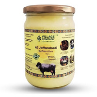 Village Company A2 Buffalo Desi Ghee 500ML | Ghee Vedic Bilona Method | Organic Pure Natural | Two Way Curd Churned - Best Farm Fresh Grass Fed Cattle Milk | India Lab Certified | Glass Jar Half Litre