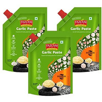 FAZLANI FOODS Fresh Garlic Paste Ready to Use Thick Coarse for Cooking Paste, Gluten Free, Pack of 3, 500GM Each