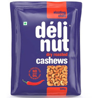 Delinut Dry Roasted Cashews | Plain and Flavoured Cashews (Chilli, 500 gm)