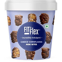 Fit & Flex Choco Cornflakes Mini Bites With Oat Rich Fibre And High Protein, Granola Bars for Kids - As Seen on Shark Tank India - 250 g (Pack of 1)