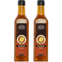 MMASALA BOX CO. Natural Cold Pressed Kacchi Ghani Mustard Oil |Pure, Vegan, Preservative Free, and Gluten Free (1 Liter, Pack of 2)